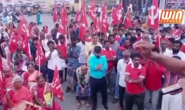 மேட்டுப்பாளையத்தில் சி ஐ டி யு தொழிற்சங்கத்தினர் இஸ்ரேலை கண்டித்து  பாலஸ்தீனத்திற்கு ஆதரவாக ஆர்ப்பாட்டம்!