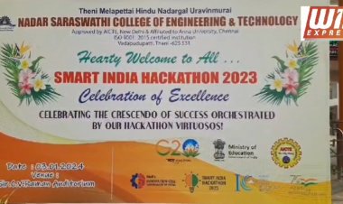 தேசிய அளவிலான ஹேக்கத்தான் போட்டிகள் வெற்றி பெற்ற மாணவர்களுக்கு பாராட்டு விழா  இந்திய மனித வள மேம்பாட்டு அமைச்சகம் மற்றும் அகில இந்திய தொழில்நுட்பக் கல்வி இயக்ககம் சார்பில் கடந்த 19,20 தேதிகளில் அகில இந்திய அளவிலான ஹேக்கத்தான் போட்டி நடைபெற்றது. இப்போட்டியில் தேனி நாடார் சரஸ்வதி பொறியியல் மற்றும் தொழில்நுட்பக் கல்லூரியை சார்ந்த 2 அணிகள் பங்கேற்று தேசிய அளவில் முதலிடத்தை பிடித்தனர். அந்த அணியில் பங்கேற்ற மாணவ மாணவியர்களுக்கு கல்லூரி சார்பில்  பாராட்டு விழா நடைபெற்றது.